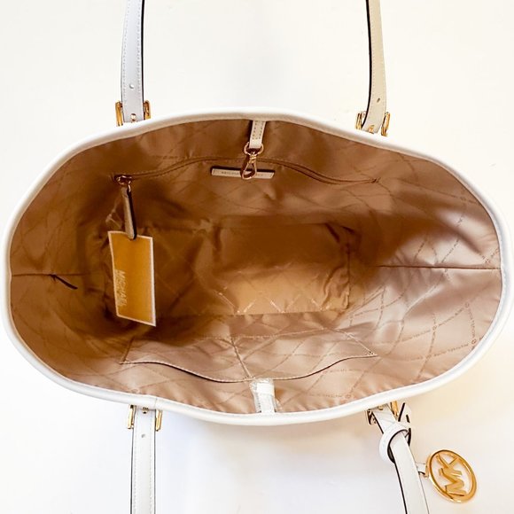 Michael Kors Jet Set Travel Medium Carryall Shoulder Tote Bag MK Rainbow White - Picture 8 of 13